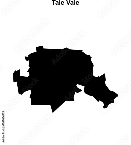 Tale Vale (England) blank outline map