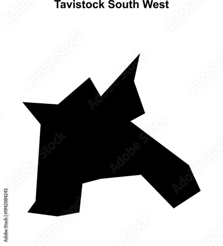 Tavistock South West (England) blank outline map