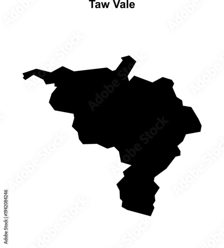 Taw Vale (England) blank outline map