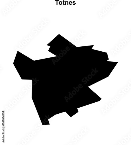 Totnes (England) blank outline map