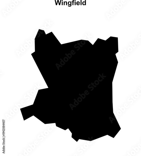 Wingfield (England) blank outline map