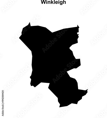 Winkleigh (England) blank outline map