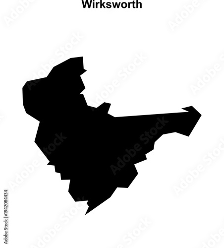 Wirksworth (England) blank outline map