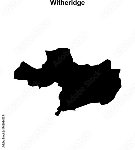 Witheridge (England) blank outline map