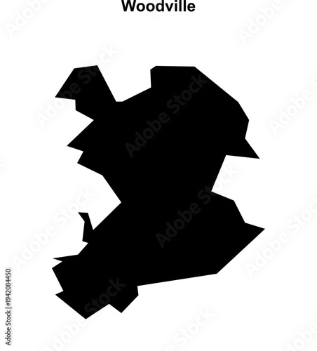 Woodville (England) blank outline map