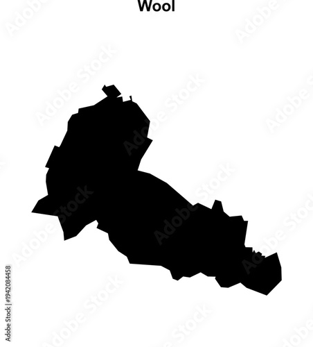 Wool (England) blank outline map