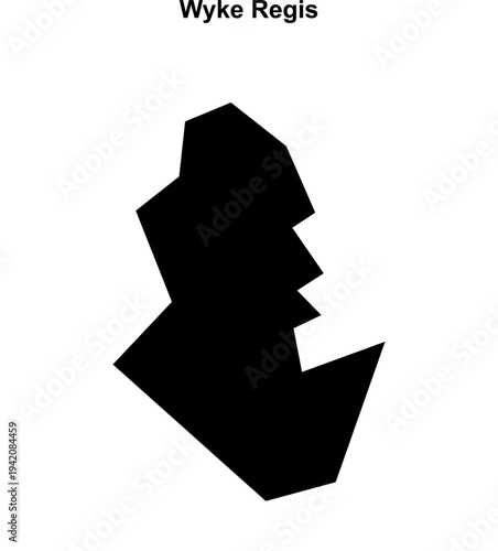 Wyke Regis (England) blank outline map