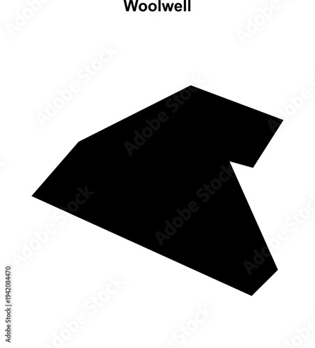 Woolwell (England) blank outline map