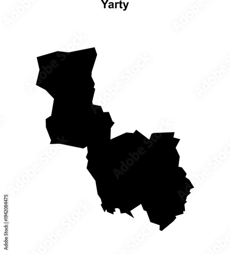 Yarty (England) blank outline map