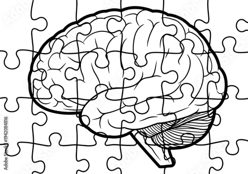 Brain puzzle illustration representing mental health awareness  