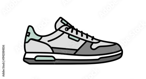 A pair of athletic ice hockey skates with leather boots and white laces isolated on a white background as professional sports equipment