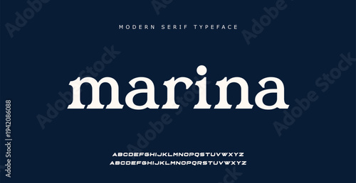 Modern Serif Typeface Marina Font Alphabet Letters