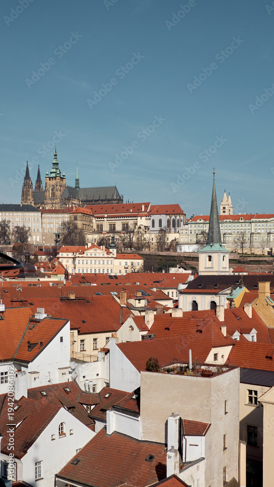 custom made wallpaper toronto digitalPrague Castle and St Vitus Cathedral over red tile roofs of Malá Strana skyline