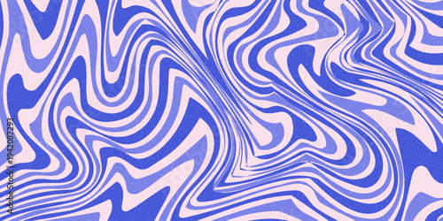 Abstract background pattern with colorful waves. Psychedelic groovy trippy y2k retro seamless pattern in blue and pink colors. Wavy and swirled brush strokes liquid background for packaging design