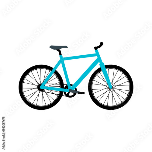 Cyan bicycle icon, without background