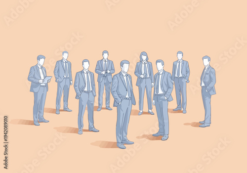 Group of businessmen standing together in a meeting