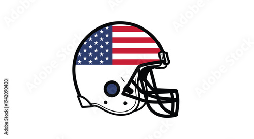 American football helmet with USA flag vector icon