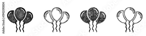 Sketch balloons icon design set
