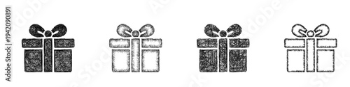 Sketch gift icon design set