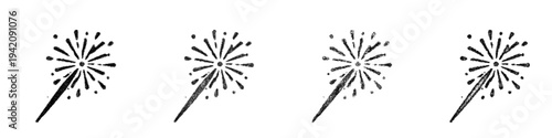 Sketch sparkler icon design set