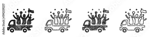 Sketch parade icon design set
