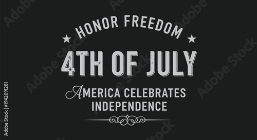 4th of July patriotic vector label