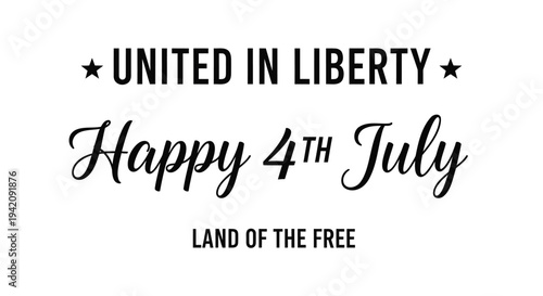 4th of July patriotic text banner vector