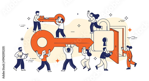 Set of colorful teamwork and partnership icons vector