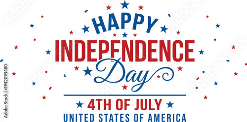 Festive graphic displaying happy independence day and patriotic elements