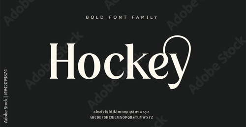 Hockey Sport Typography Bold Font Family Design