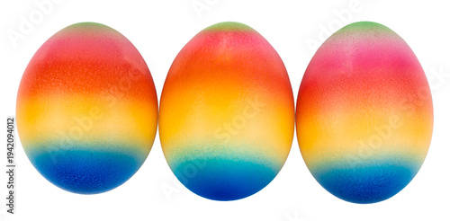 Colorful easter eggs isolated on transparent background