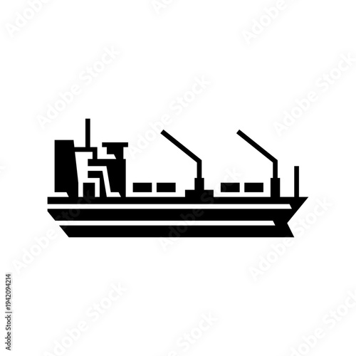 cargo ship glyph icon. cargo ship solid illustration.
