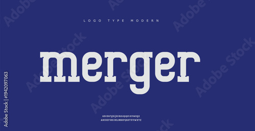 Business Merger Logo Type Modern Design Concept