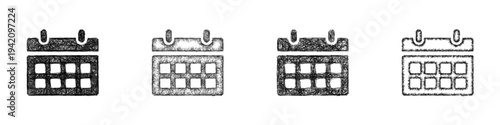 Sketch calendar icon design set