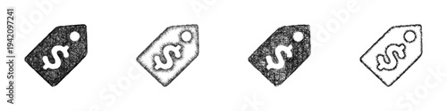 Sketch price tag icon design set