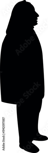 an old woman body silhouette vector