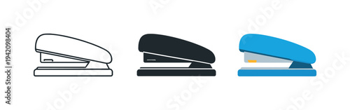 Workspace context depicted as a desk stapler with curved top and flat base shown front-facing as a single functional tool before