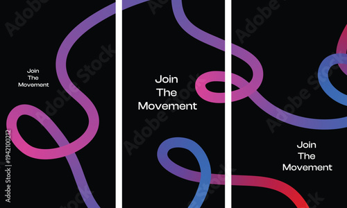 Vibrant neon lines and text on black background forming a dynamic visual representation