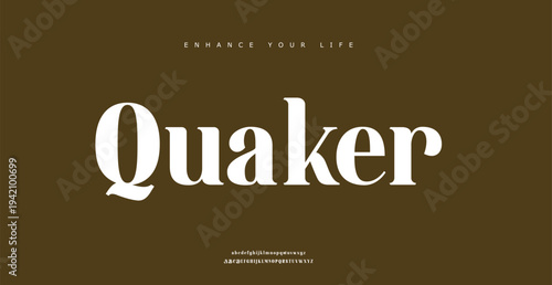 Quaker logo on brown background with inspirational text