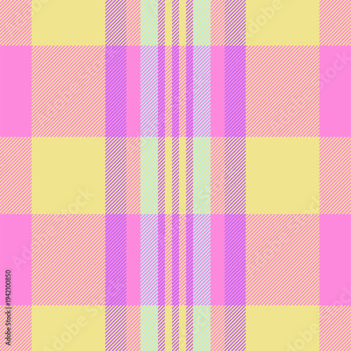 Tattersall textile pattern plaid, traditional fabric tartan seamless. Greeting check texture vector background in pink and khaki colors.