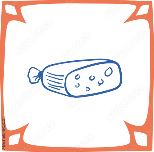 Sausage Icon Hand Drawn Doodle