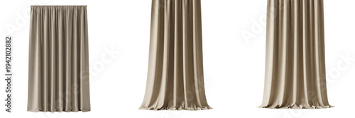 Fotografie Beige Linen Curtains Set, Neutral Cream Drapes, Elegant Window Covering, Interio