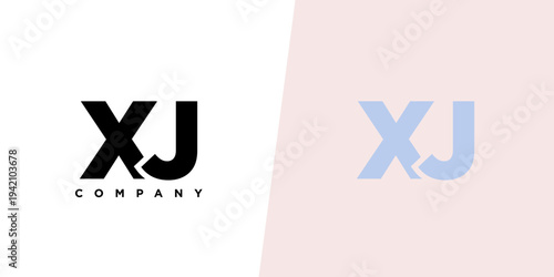 Letter X and J, XJ logo design template. Minimal monogram initial based logotype.
