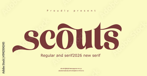 Scouts Font Logo Design with Serif Typography