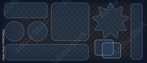 Set of vector banners and backgrounds with denim jeans texture featuring blank frames labels and buttons for business cards apps and design templates in a clean modern vector illustration style