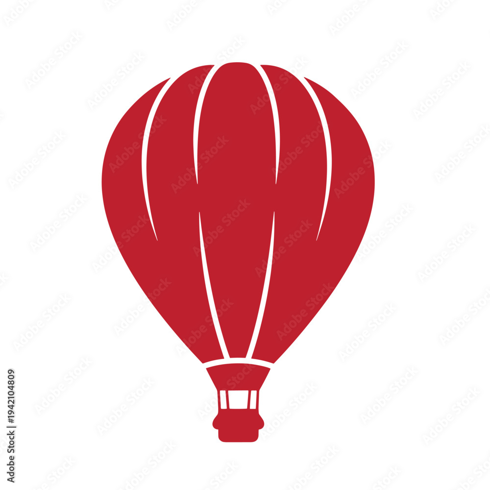 Obraz premium red hot air balloon icon for travel and adventure concepts