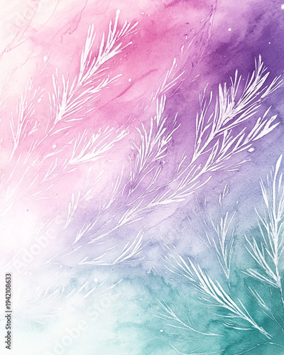 A luminous, ethereal background created with wet-in-wet technique using pink, soft violet, and seafoam green colors.