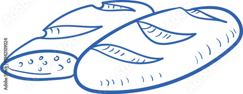 Baguette Loaf Sketch Linework
