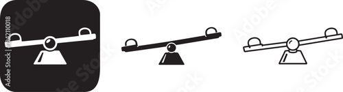 Seesaw playground kids play icon.