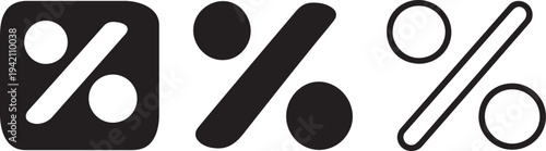 Percent symbol bold line icon.